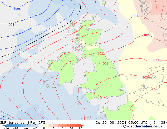 SLP tendency GFS Su 29.09.2024 06 UTC