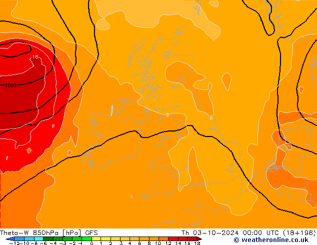 Theta-W 850hPa GFS October 2024