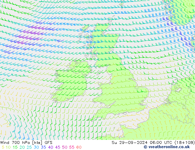 Wind 700 hPa GFS September 2024