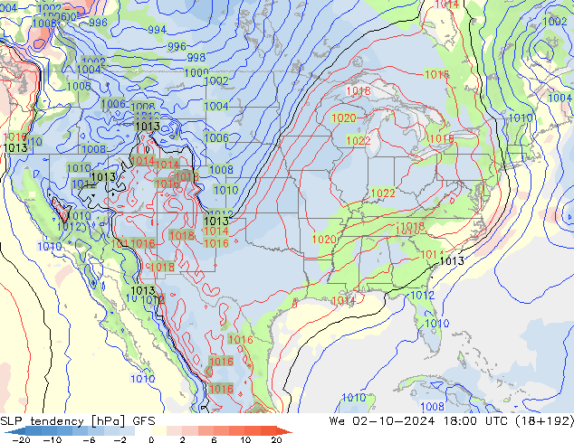 SLP tendency GFS St 02.10.2024 18 UTC