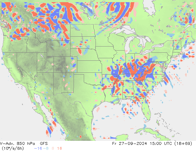 V-Adv. 850 hPa GFS ven 27.09.2024 15 UTC