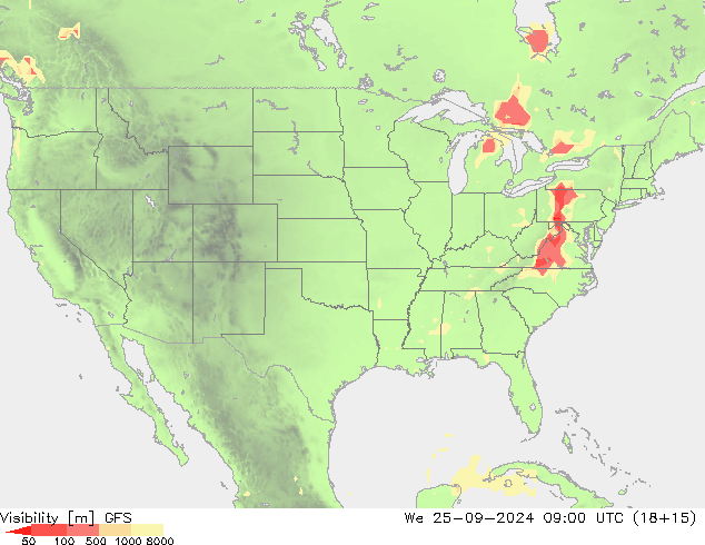 Görüş alanı GFS Çar 25.09.2024 09 UTC