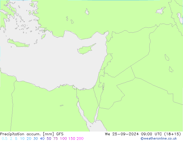 Precipitation accum. GFS  25.09.2024 09 UTC