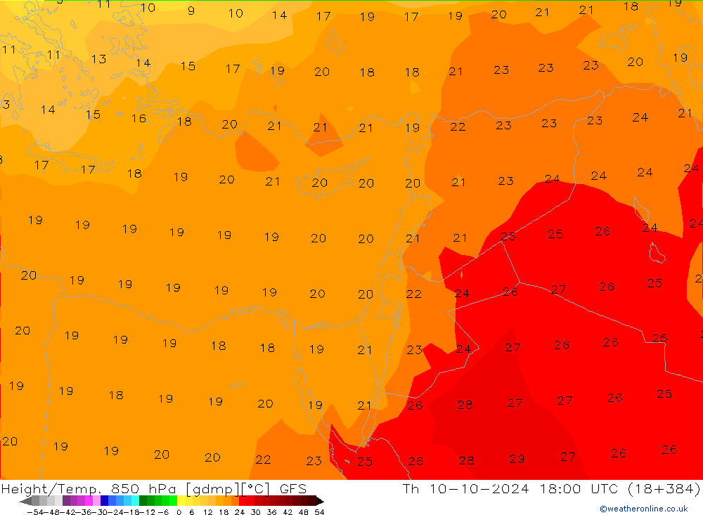 Z500/Rain (+SLP)/Z850 GFS Th 10.10.2024 18 UTC