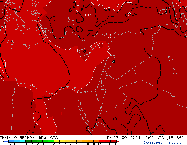 Theta-W 850hPa GFS  27.09.2024 12 UTC