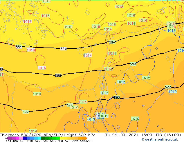 Thck 500-1000hPa GFS Tu 24.09.2024 18 UTC