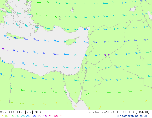  500 hPa GFS  24.09.2024 18 UTC