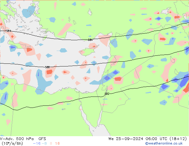 V-Adv. 500 гПа GFS ср 25.09.2024 06 UTC