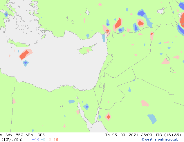 V-Adv. 850 hPa GFS  26.09.2024 06 UTC