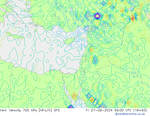 Vert. Velocity 700 гПа GFS пт 27.09.2024 09 UTC