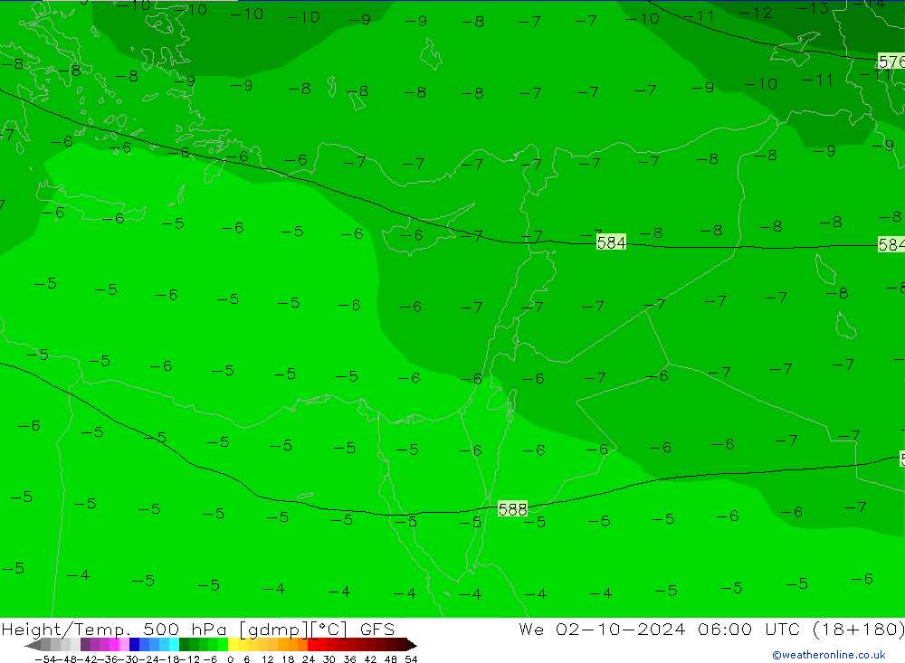 Z500/Regen(+SLP)/Z850 GFS wo 02.10.2024 06 UTC