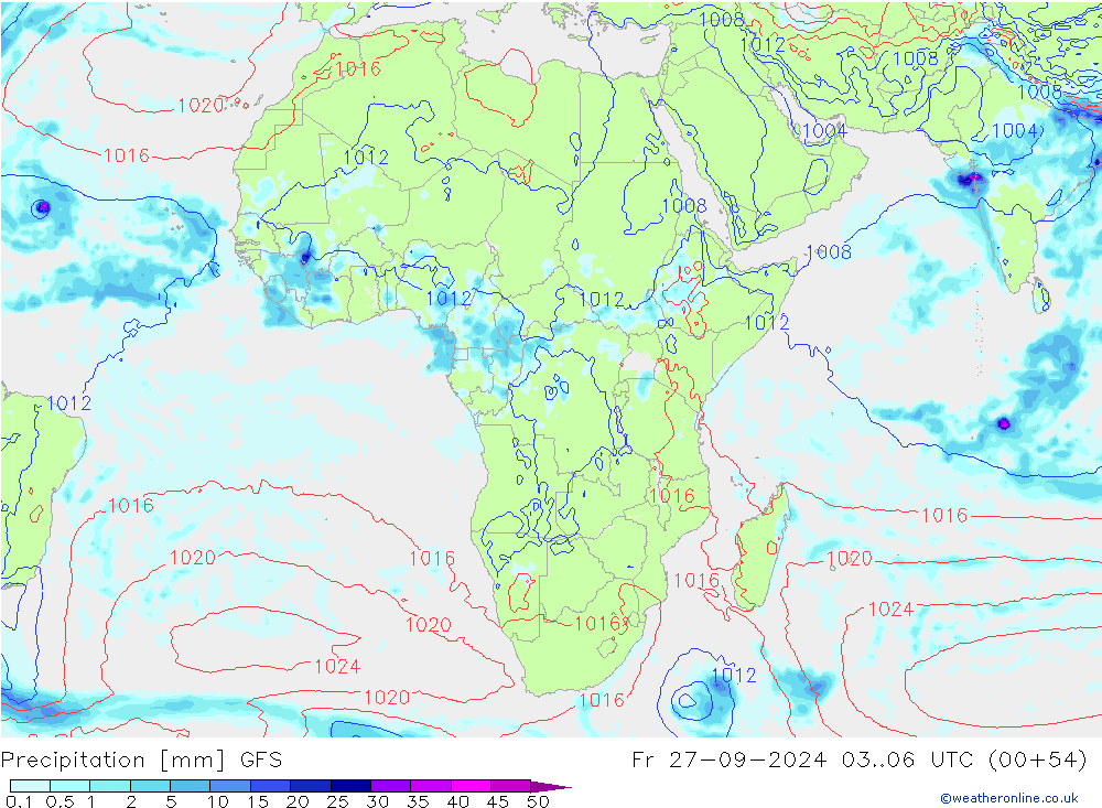 Precipitation GFS Fr 27.09.2024 06 UTC