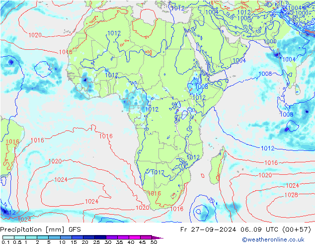 Precipitación GFS vie 27.09.2024 09 UTC