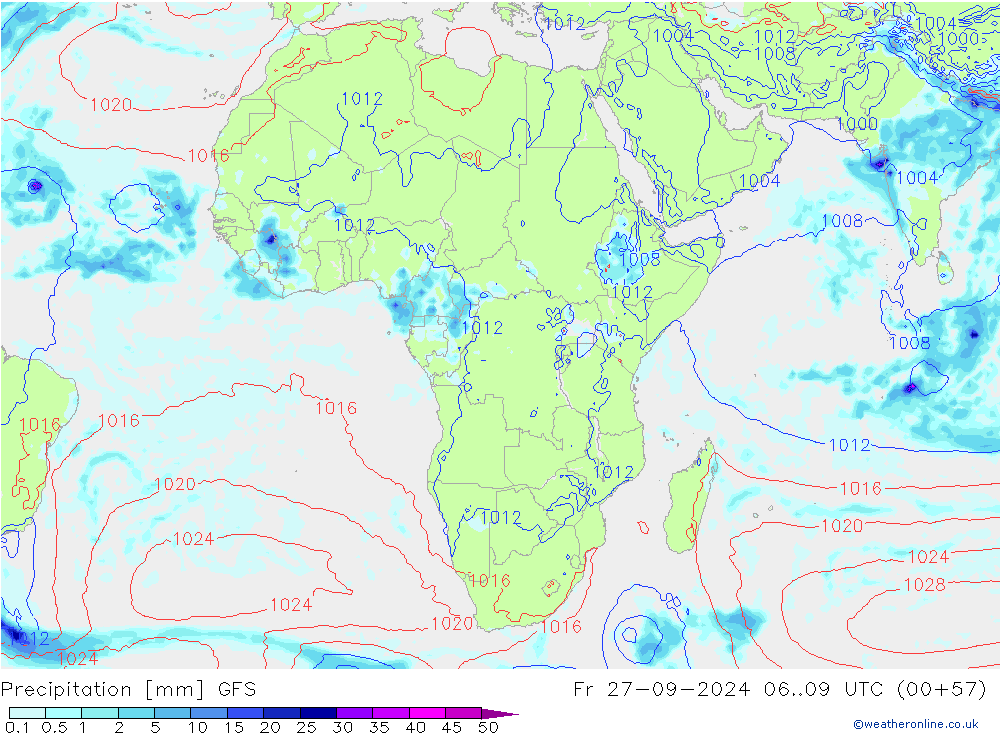 Precipitación GFS vie 27.09.2024 09 UTC