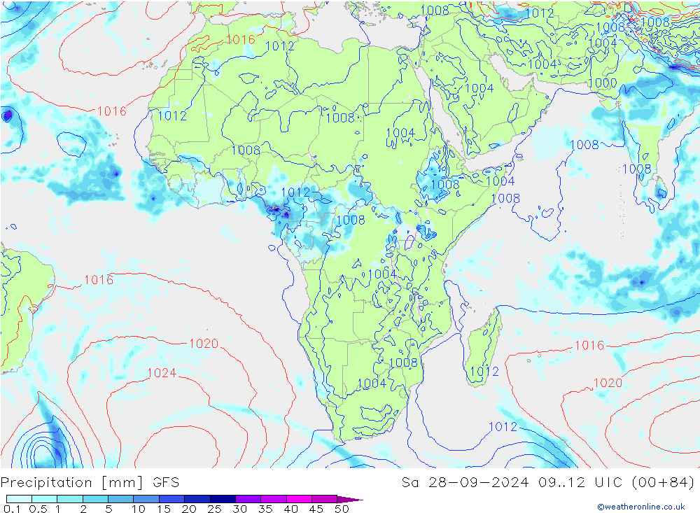 precipitação GFS Sáb 28.09.2024 12 UTC