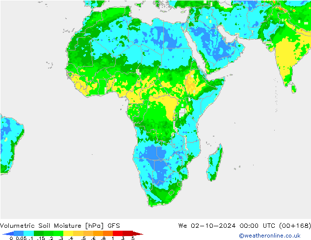 Wassergehalt GFS Mi 02.10.2024 00 UTC