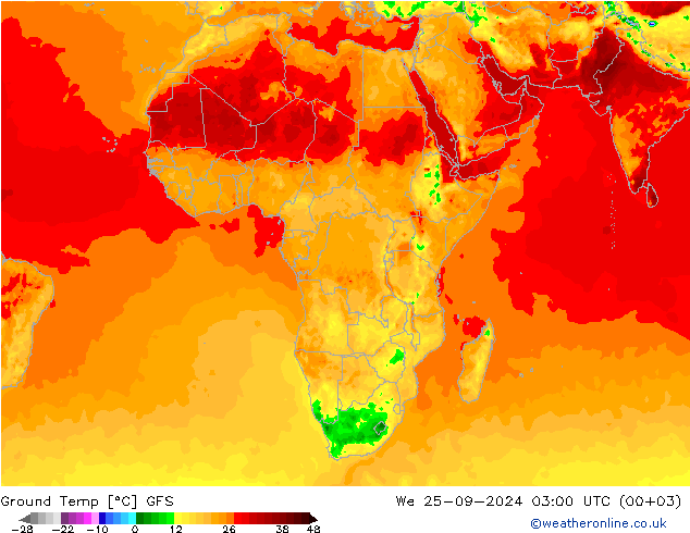 Bodemtemperatuur GFS wo 25.09.2024 03 UTC