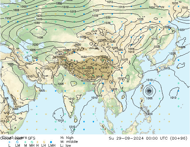 Cloud layer GFS dim 29.09.2024 00 UTC