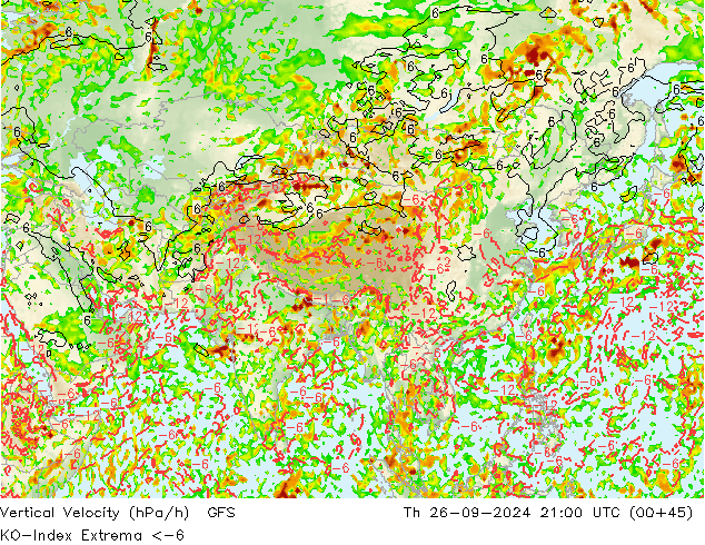 Convectie-Index GFS do 26.09.2024 21 UTC