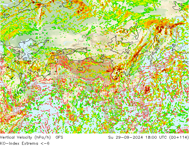 Convection-Index GFS Su 29.09.2024 18 UTC