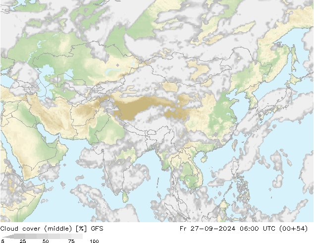 Wolken (mittel) GFS Fr 27.09.2024 06 UTC