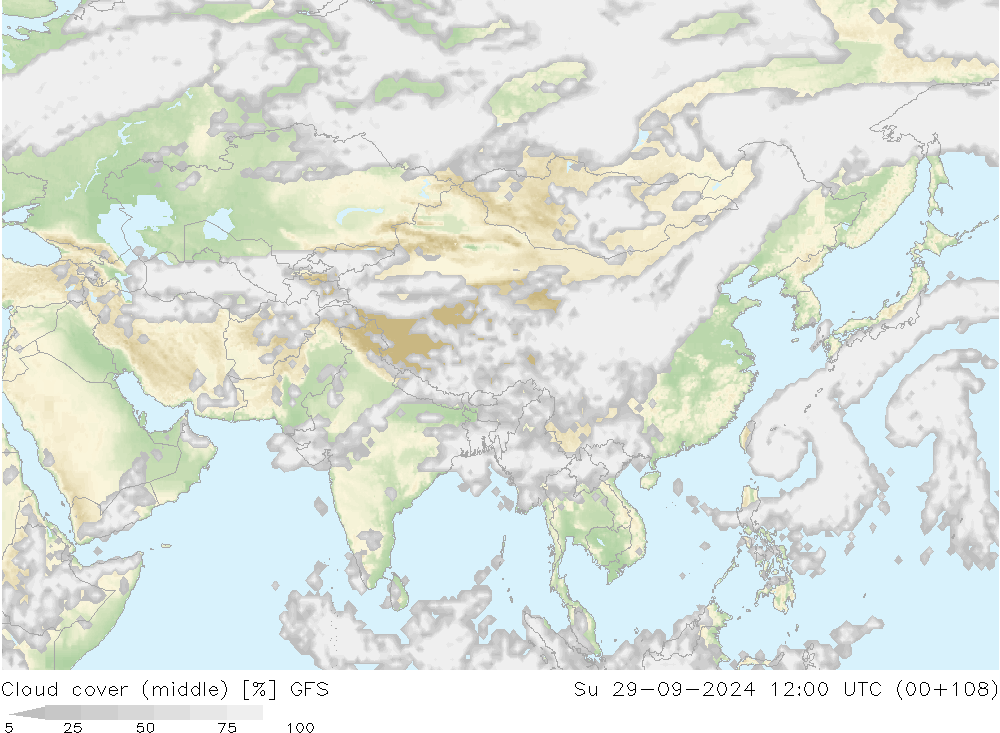 Bulutlar (orta) GFS Paz 29.09.2024 12 UTC