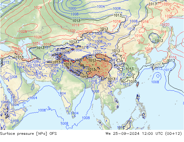 приземное давление GFS ср 25.09.2024 12 UTC