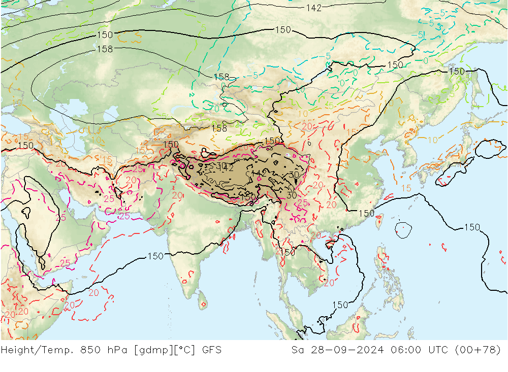 Z500/Rain (+SLP)/Z850 GFS Sa 28.09.2024 06 UTC