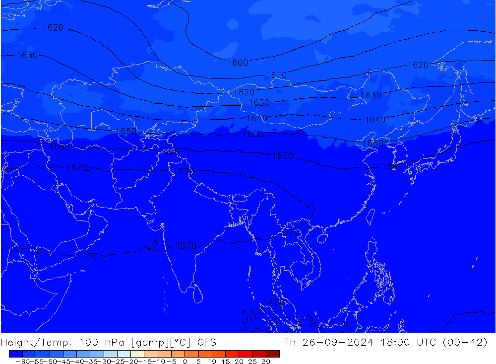 Height/Temp. 100 hPa GFS gio 26.09.2024 18 UTC