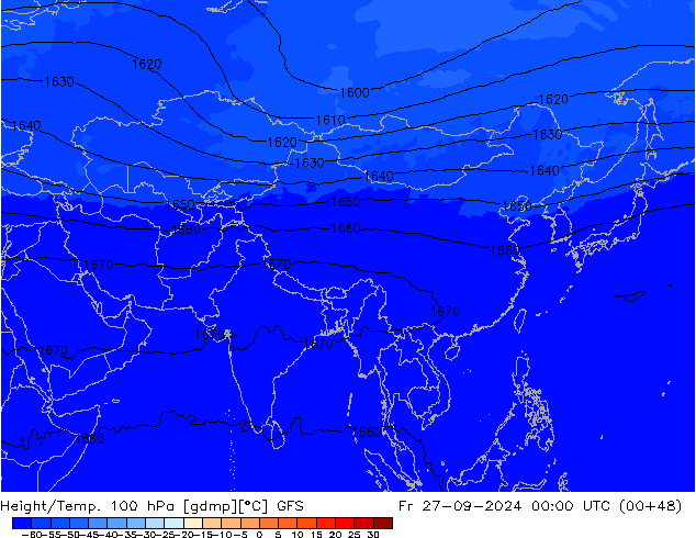 Height/Temp. 100 hPa GFS  27.09.2024 00 UTC