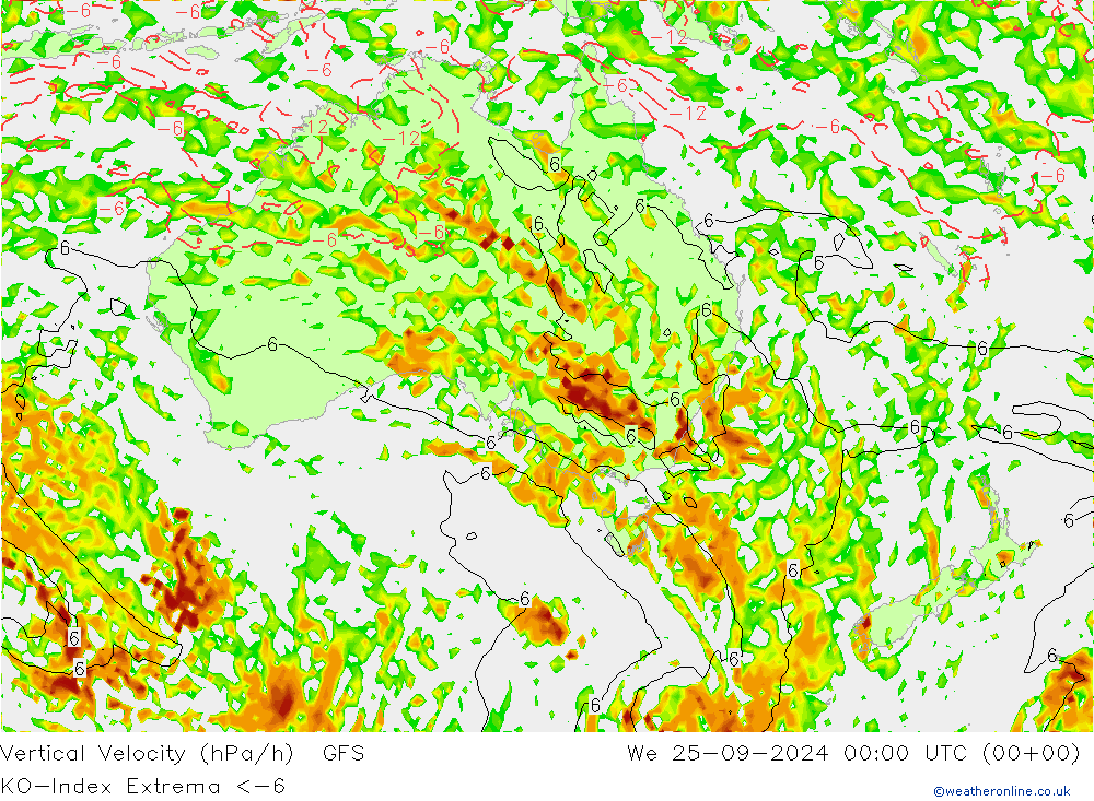 Convection-Index GFS We 25.09.2024 00 UTC