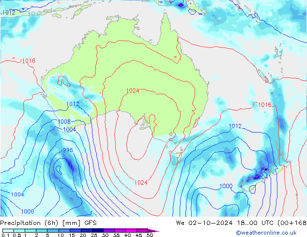 Z500/Rain (+SLP)/Z850 GFS mié 02.10.2024 00 UTC