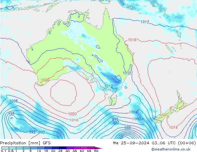 Precipitation GFS We 25.09.2024 06 UTC