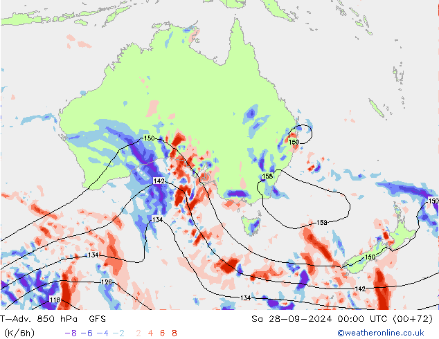 T-Adv. 850 hPa GFS Sa 28.09.2024 00 UTC