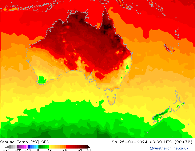 Bodemtemperatuur GFS za 28.09.2024 00 UTC