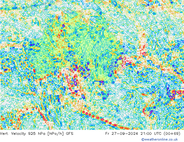 Vert. Velocity 925 hPa GFS pt. 27.09.2024 21 UTC