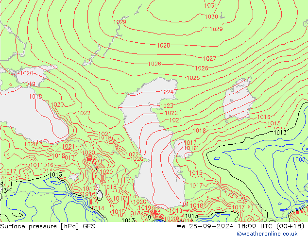 GFS: Qua 25.09.2024 18 UTC