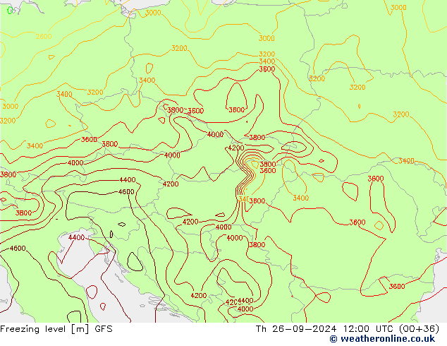 Donma Seviyesi GFS Per 26.09.2024 12 UTC