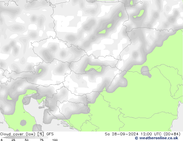 nízká oblaka GFS So 28.09.2024 12 UTC