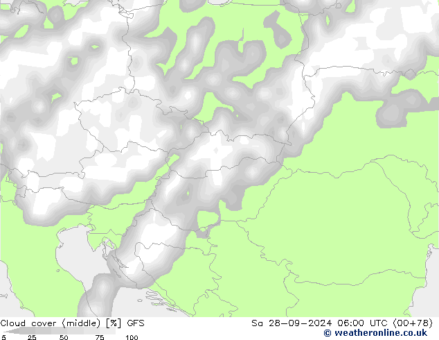 облака (средний) GFS сб 28.09.2024 06 UTC