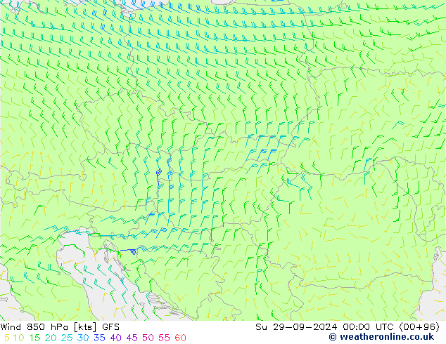 Wind 850 hPa GFS Ne 29.09.2024 00 UTC