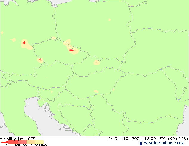 Visibility GFS Fr 04.10.2024 12 UTC