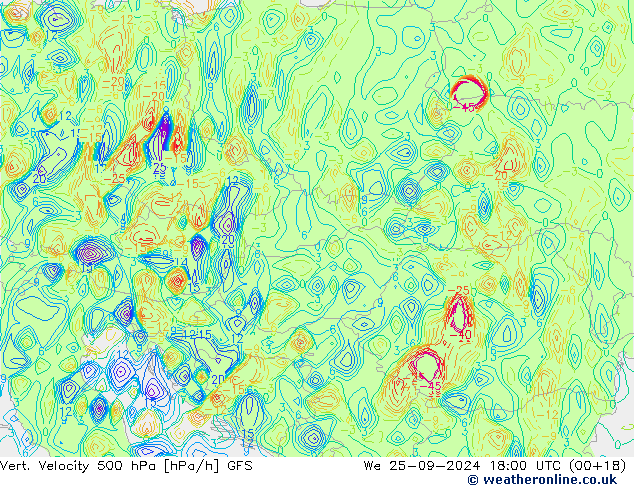 Vert. Velocity 500 hPa GFS  25.09.2024 18 UTC