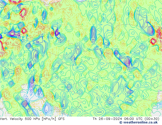 Vert. Velocity 500 hPa GFS Qui 26.09.2024 06 UTC