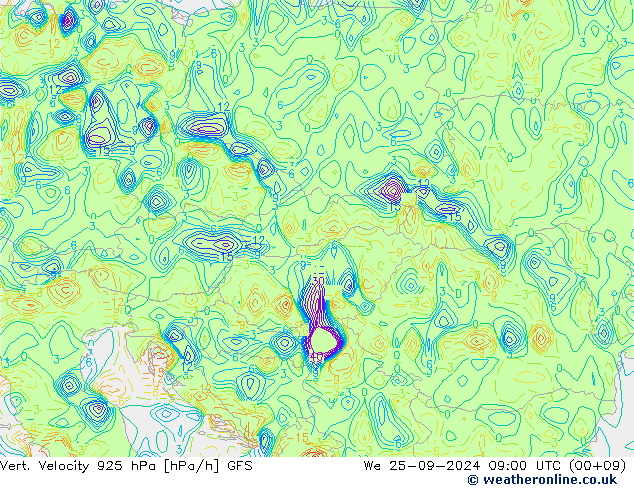 Vert. Velocity 925 hPa GFS We 25.09.2024 09 UTC