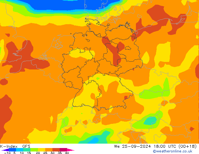 K-Index GFS We 25.09.2024 18 UTC