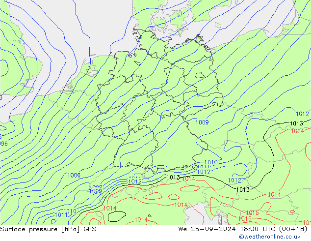 GFS: mer 25.09.2024 18 UTC