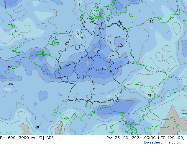 RH 600-3000 m GFS Setembro 2024