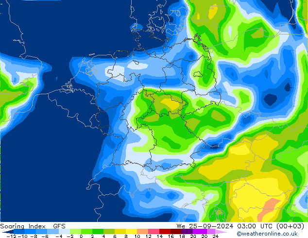 Soaring Index GFS wo 25.09.2024 03 UTC