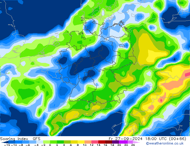 Soaring Index GFS Pá 27.09.2024 18 UTC